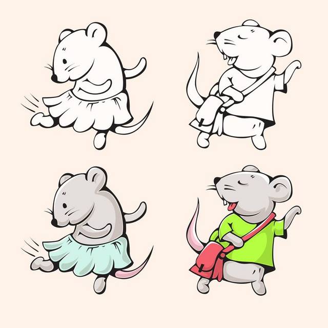 卡通手绘小鼠