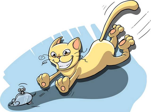 卡通猫抓老鼠元素
