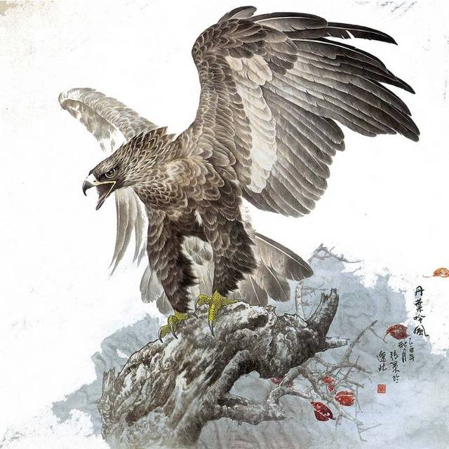 国画老鹰素材