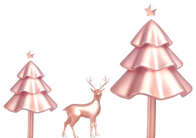 圣诞树和鹿素材
