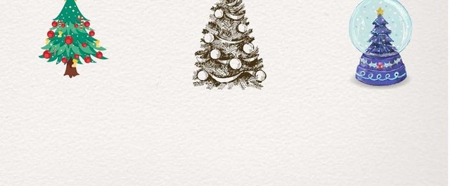 多个手绘圣诞树