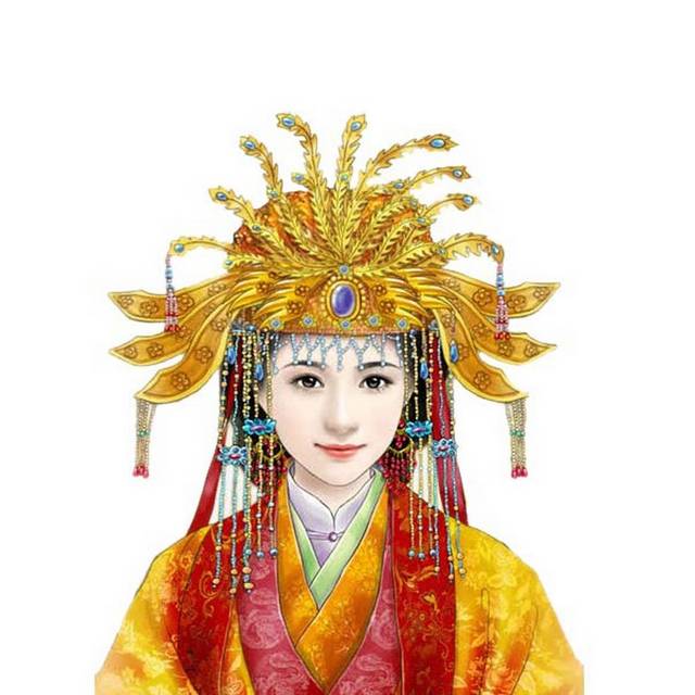美丽新娘凤冠霞帔素材
