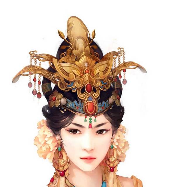 新娘戴凤冠素材