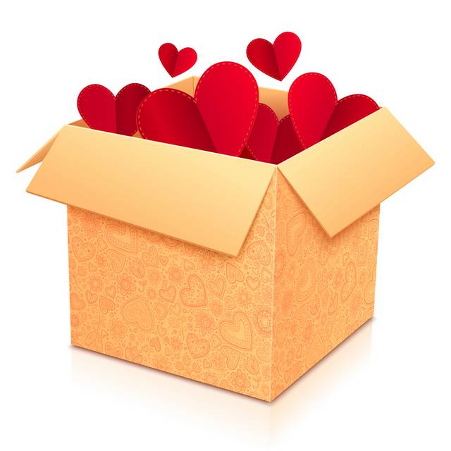 爱心礼盒元素设计