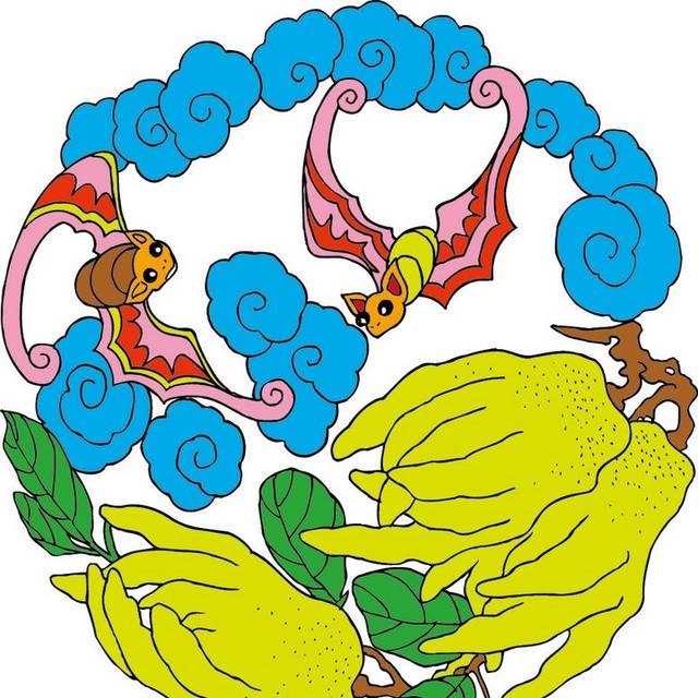 蝙蝠吉祥花纹