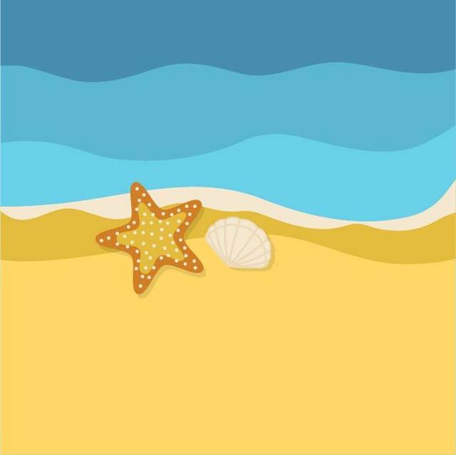 沙滩上的黄色海星素材