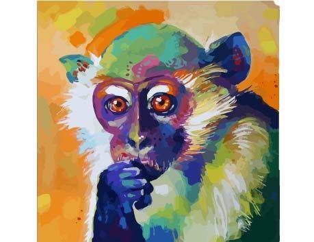 彩色手绘猴子素材