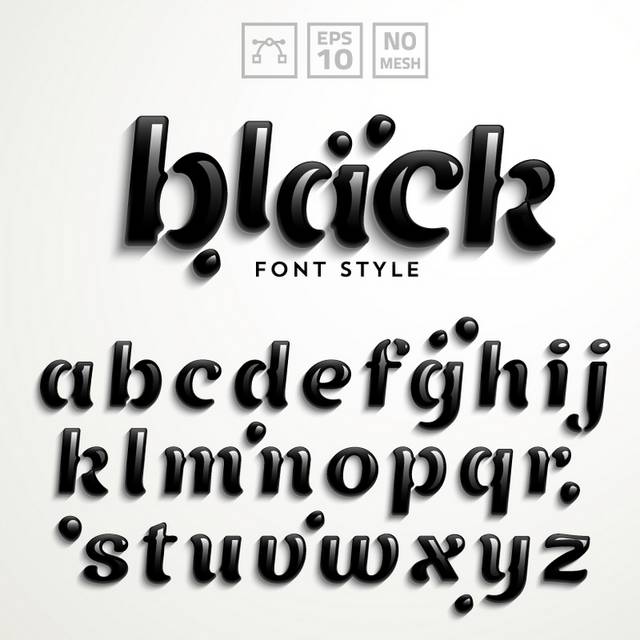 黑色质感字母
