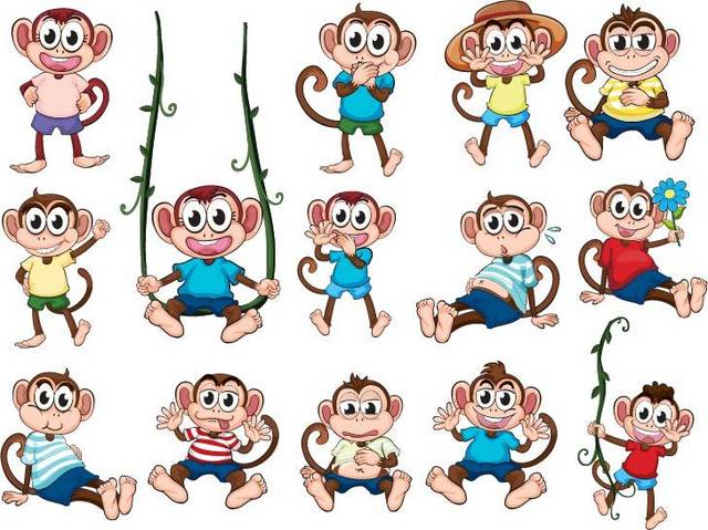 矢量卡通猴子素材合集
