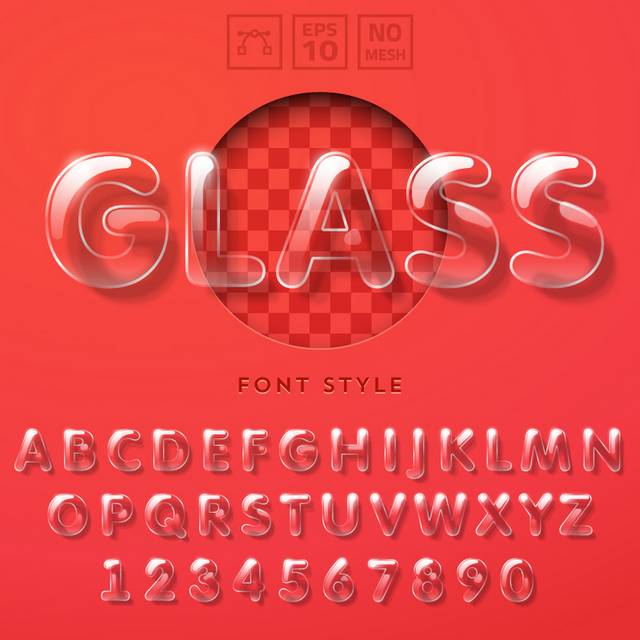透明玻璃质感字母