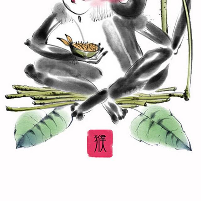 水墨猴子