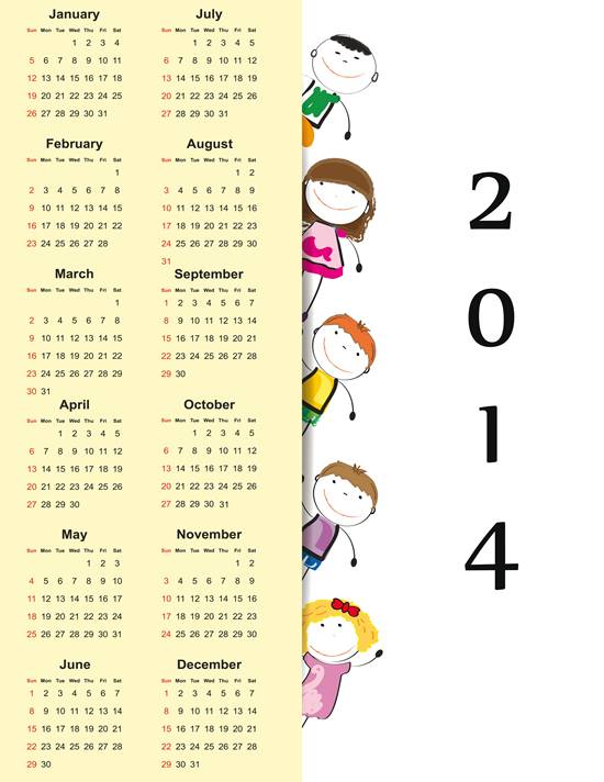2014年卡通日历设计