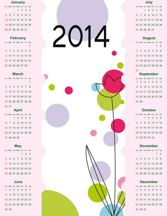 2014年可爱日历设计