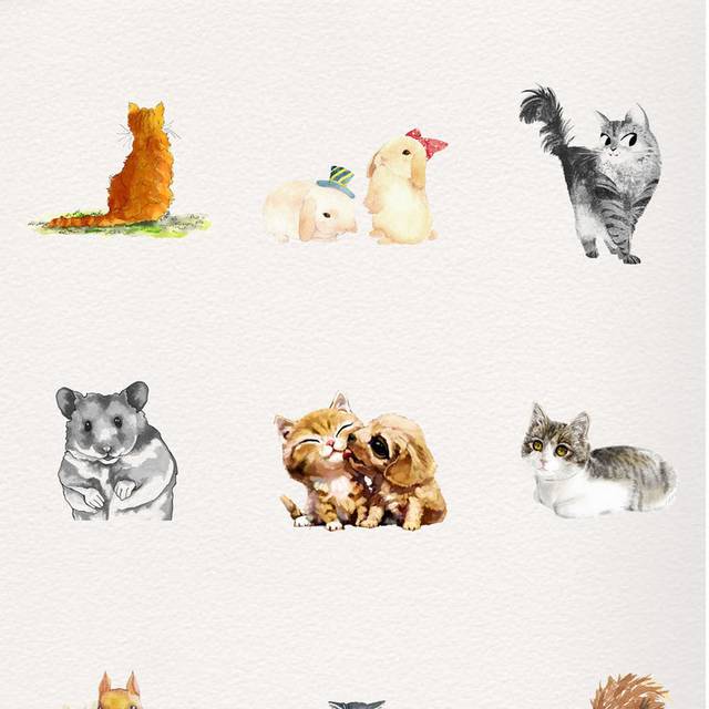 卡通猫等动物素材