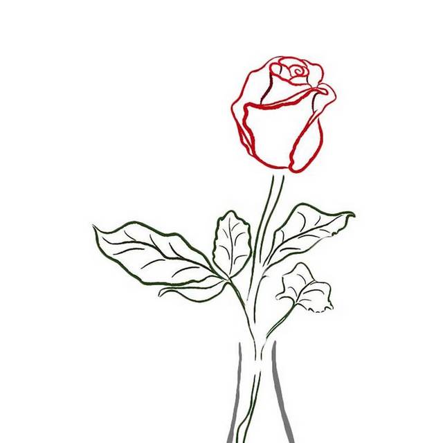 手绘玫瑰设计元素