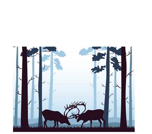 树林中的两头鹿