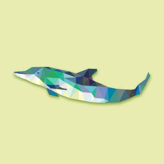 水彩海豚矢量素材