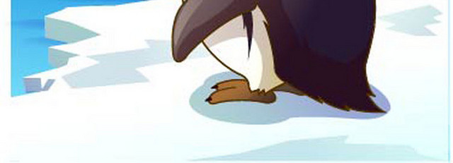 一只冰原上的小企鹅素材
