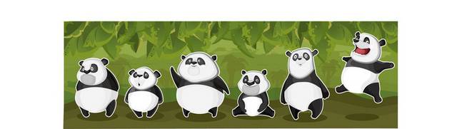 可爱熊猫手绘