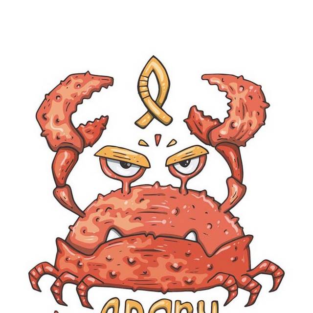 卡通大螃蟹设计元素