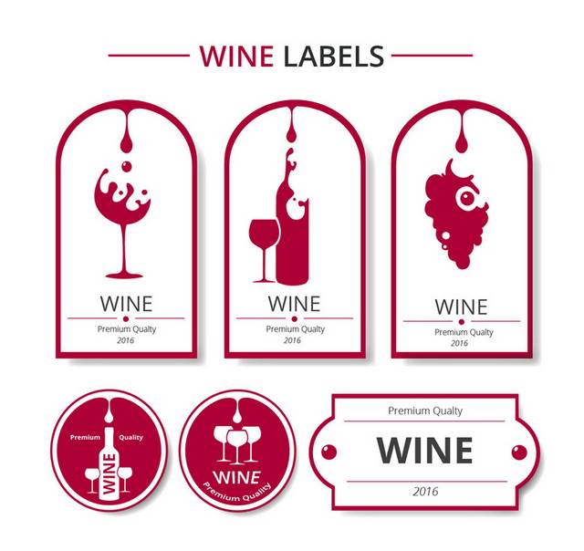 葡萄酒标签矢量素材
