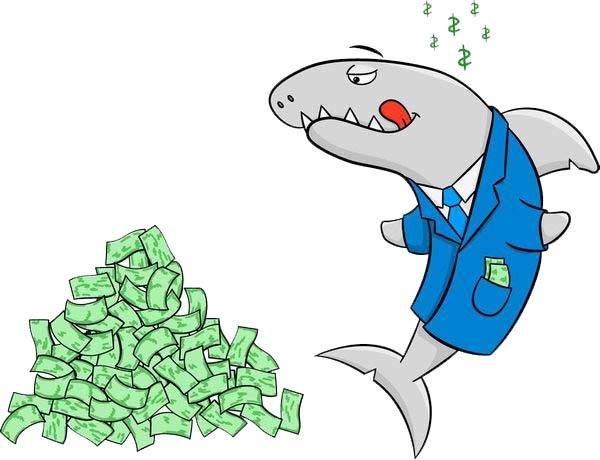 鲨鱼和钱设计元素