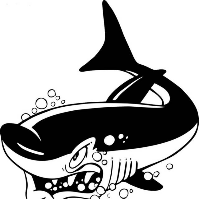 卡通黑白鲨鱼设计元素