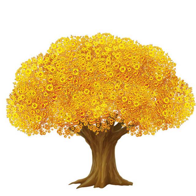 PNG金色发财树