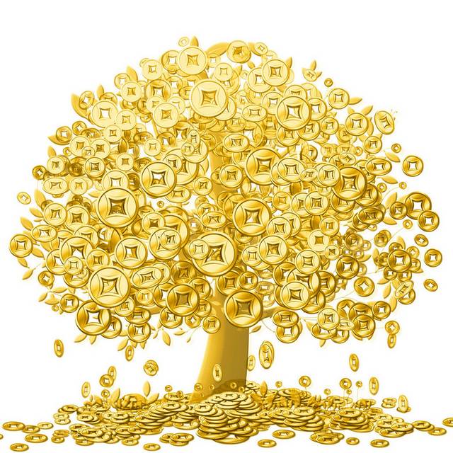 金色发财树素材