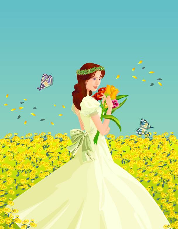 花丛中的新娘