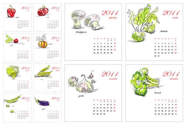 手绘蔬菜2011日历