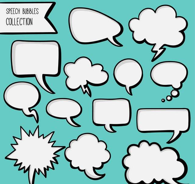 13款空白漫画风格语言对话框