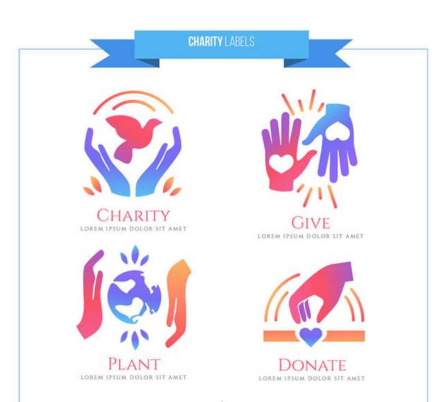 4款创意慈善元素标志