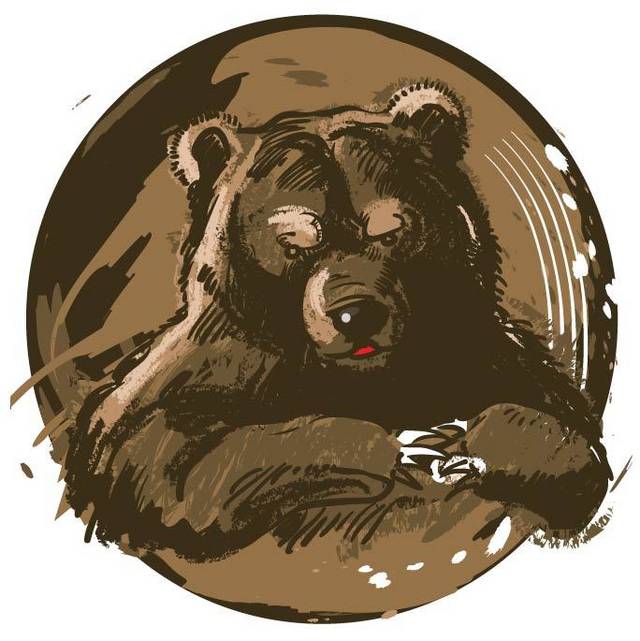 手绘棕熊矢量素材