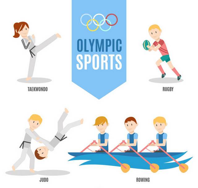 4种奥运会运动比赛项目矢量图