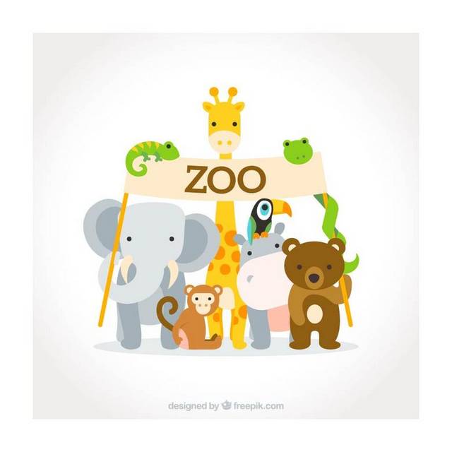 卡通动物园动物