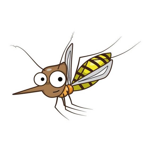 棕黄色卡通蚊子