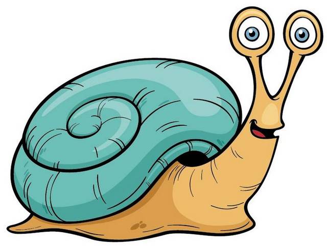 卡通蓝壳蜗牛