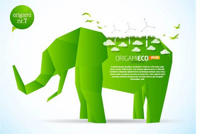 创意绿色大象