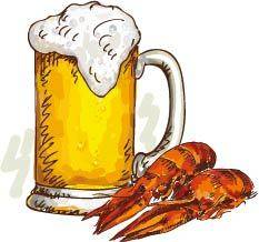龙虾和啤酒素材