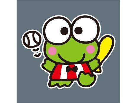 青蛙打棒球素材
