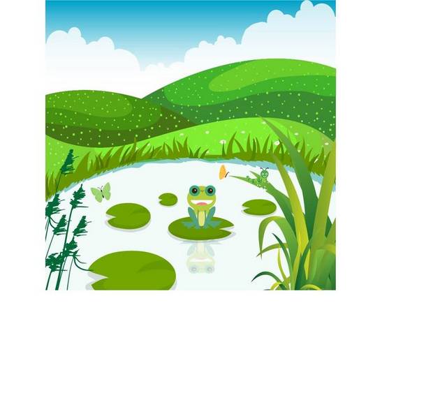青蛙和小池塘素材
