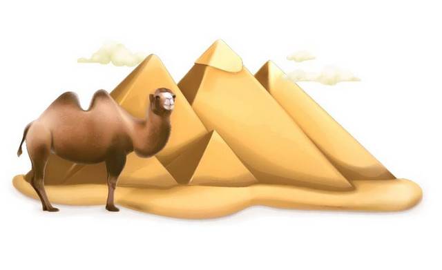 金字塔和骆驼素材