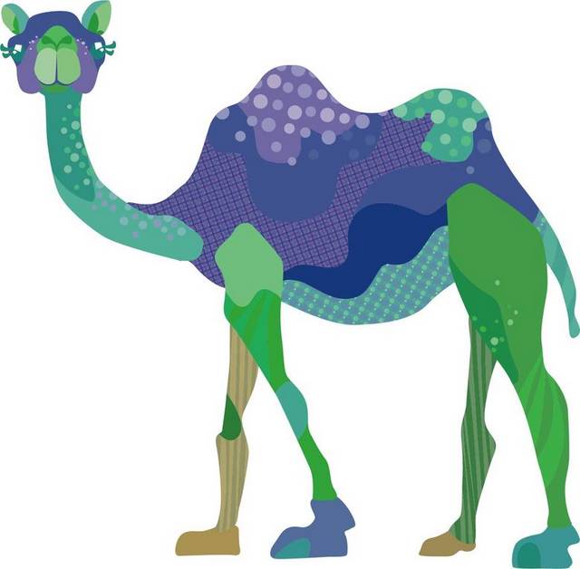 彩色骆驼素材