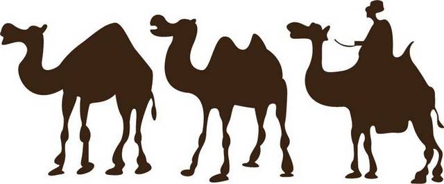 骆驼剪影素材