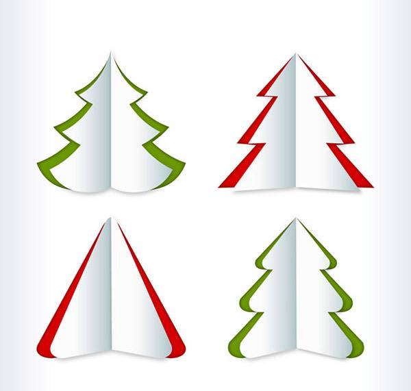 折纸圣诞树矢量