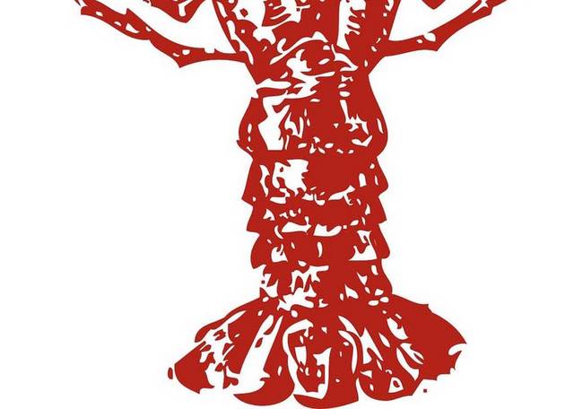 红色手绘小龙虾