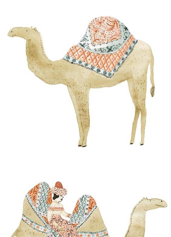 写实骆驼绘画