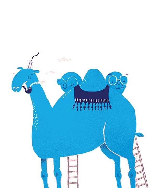 蓝色骆驼卡通