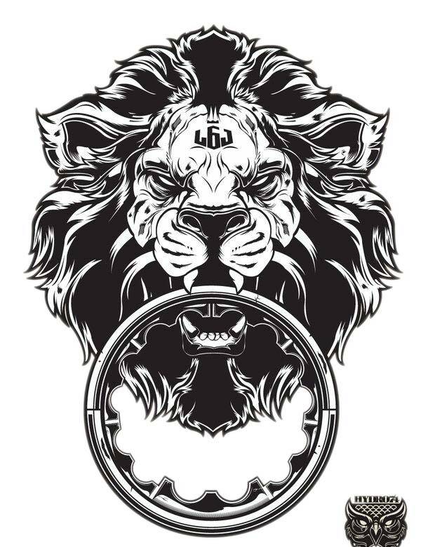 黑白手绘狮子